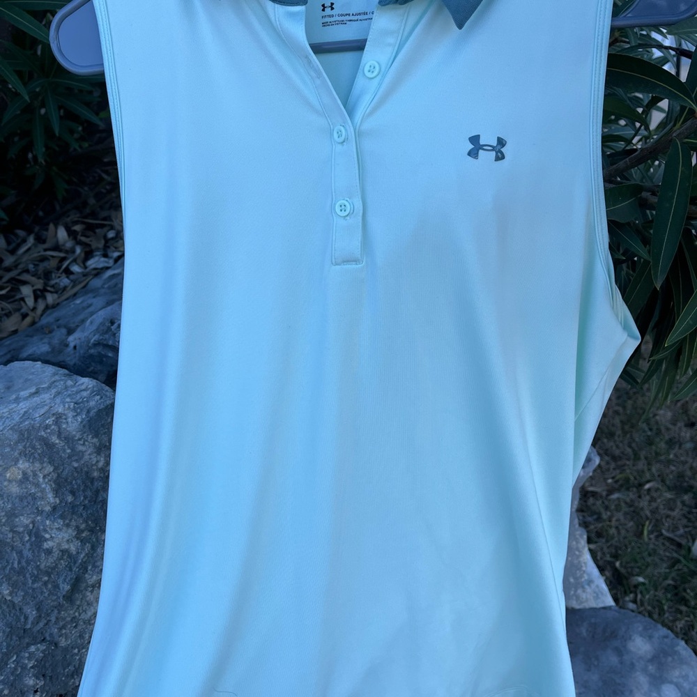 Under Armour Mint Sleeveless Collared top
